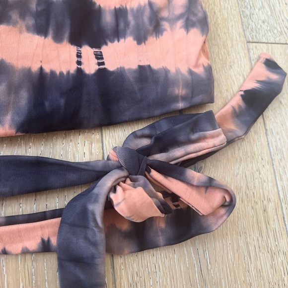 NEW Free People Martha Rey Harper Tie Dye Bikini Top Side tie printed medium - Picture 3 of 7